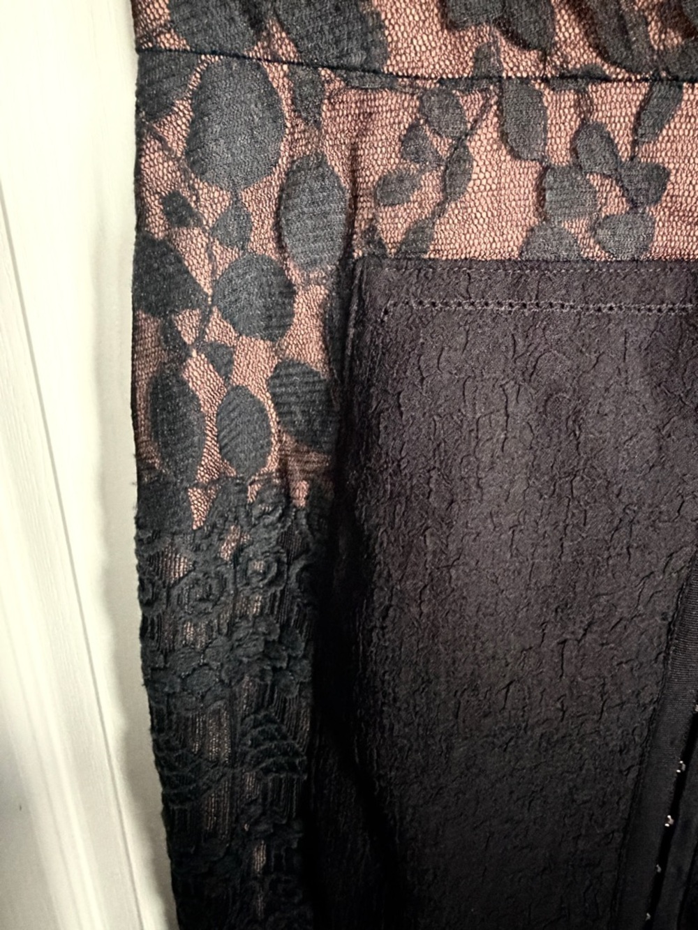 Beguile by Byron Lars Black Lace Sheath Dress 4P Floral Mesh Fitted Dark Romance - Picture 11 of 11